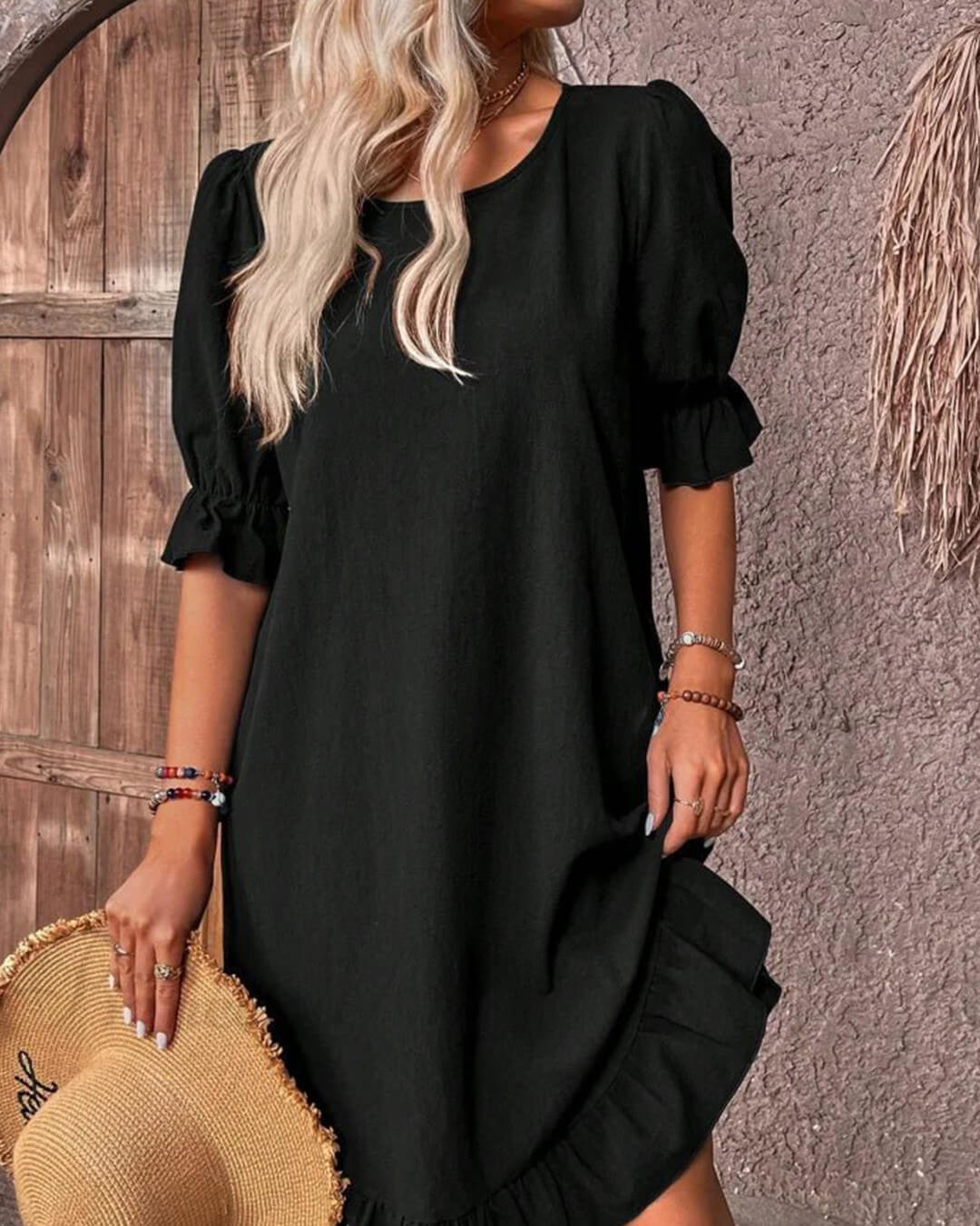 Women's Celeste Ruffle Hem Smock Dress