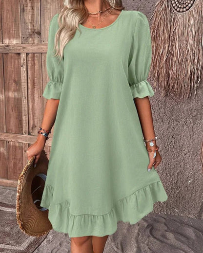 Women's Celeste Ruffle Hem Smock Dress