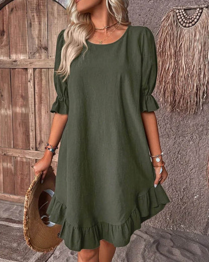 Women's Celeste Ruffle Hem Smock Dress