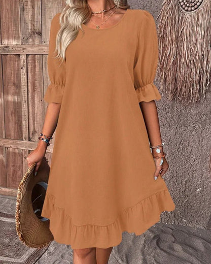 Women's Celeste Ruffle Hem Smock Dress