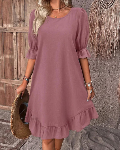 Women's Celeste Ruffle Hem Smock Dress