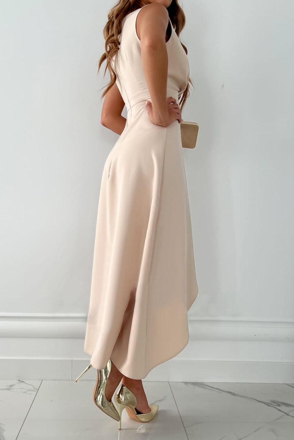 Women's SOERA Celeste V-Neck Asymmetrical Hem Midi Dress