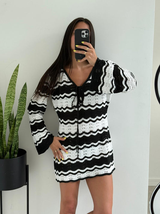 Women's Elena Crochet Contrast Mini Dress
