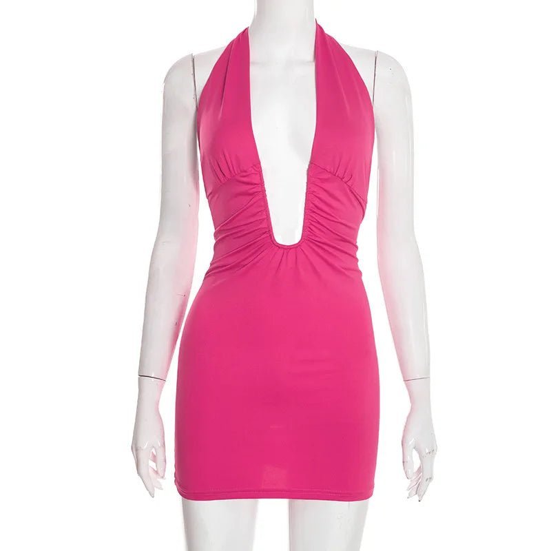 Women's SOERA Elena Ruched Halter Backless Mini Dress