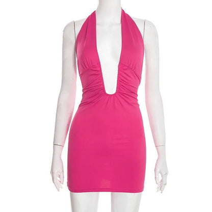 Women's SOERA Elena Ruched Halter Backless Mini Dress
