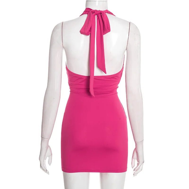 Women's SOERA Elena Ruched Halter Backless Mini Dress