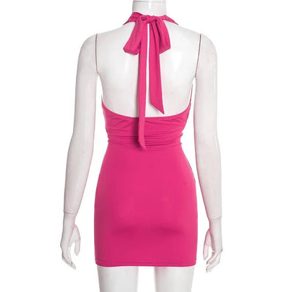 Women's SOERA Elena Ruched Halter Backless Mini Dress