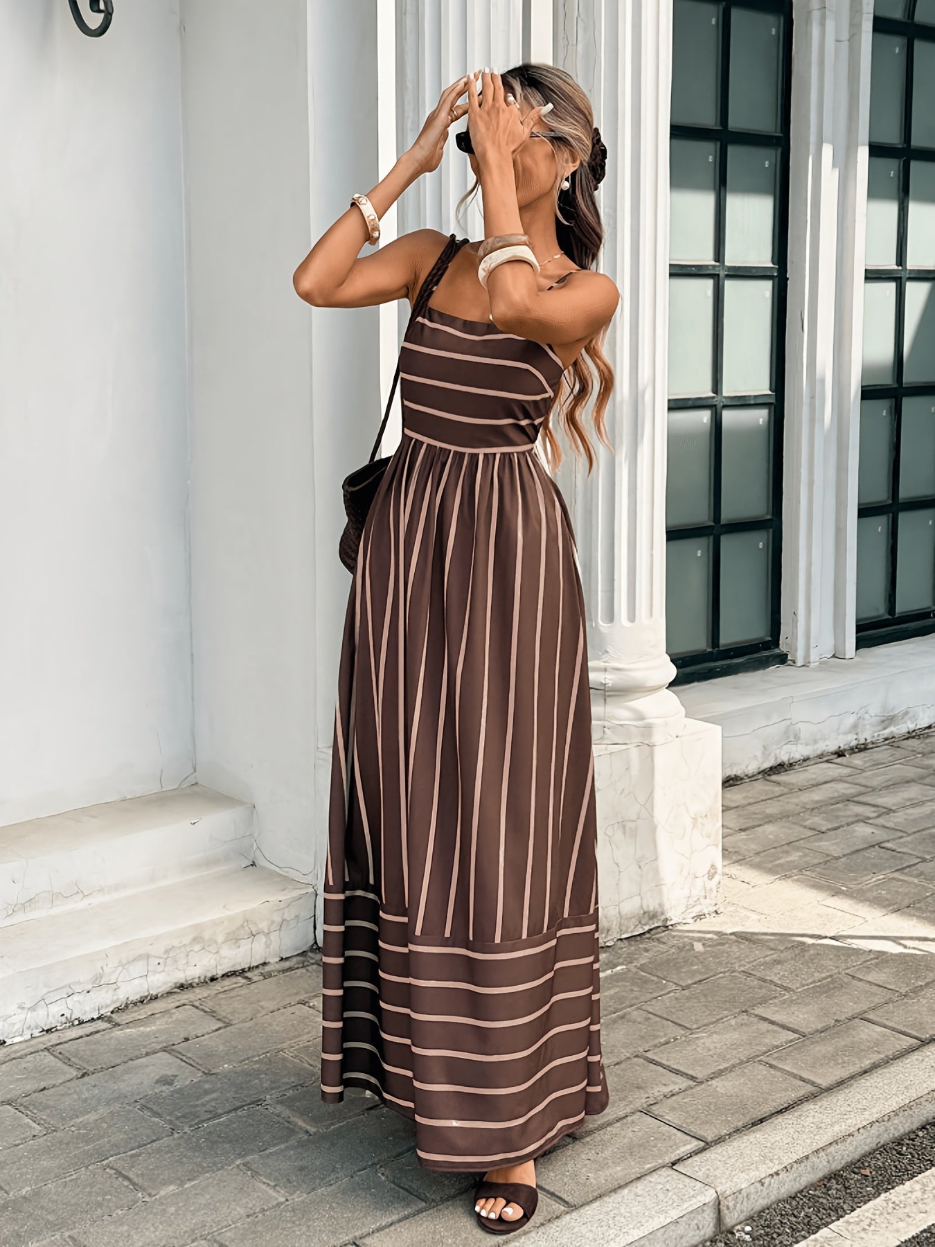 Women's SOERA Elena Striped Linen Slip Dress