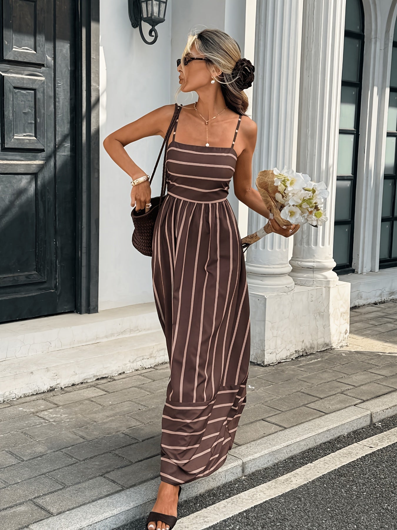 Women's SOERA Elena Striped Linen Slip Dress