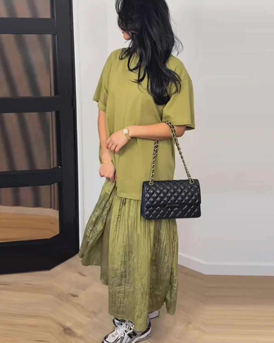Women's SOERA Eris Pleated Patchwork Midi Dress