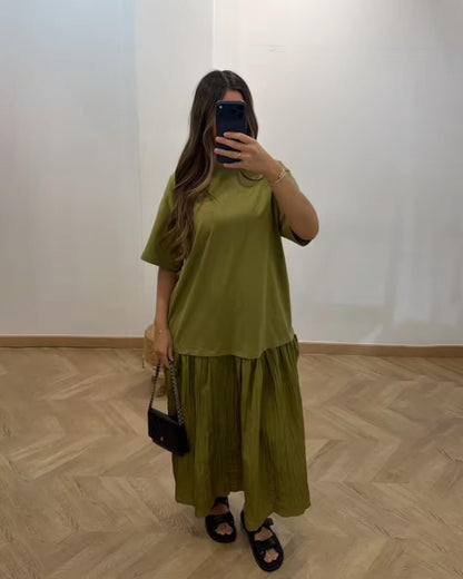 Women's SOERA Eris Pleated Patchwork Midi Dress