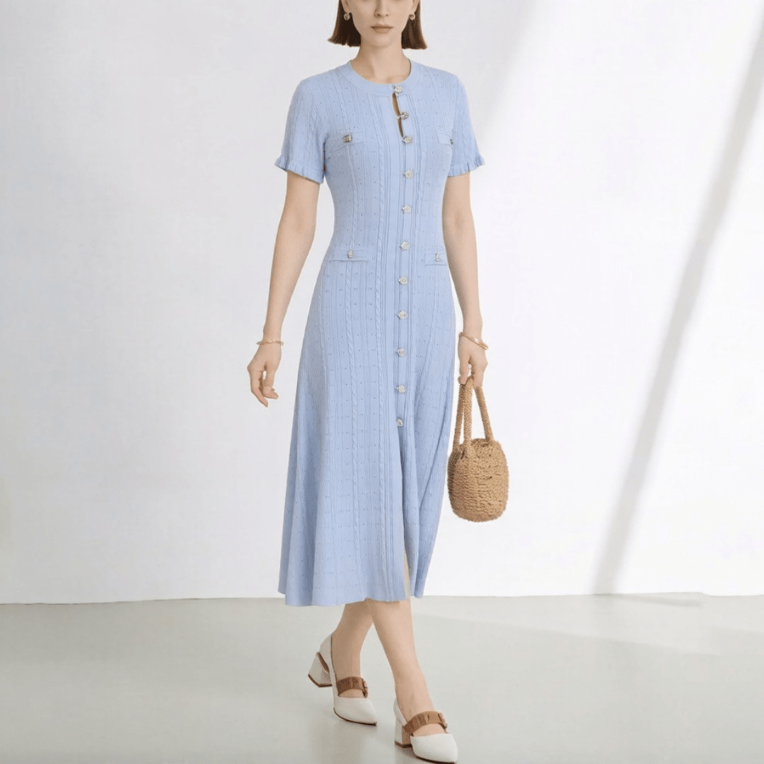 Women's SOERA Hannelore French V-Neck Knitted Slit Dress