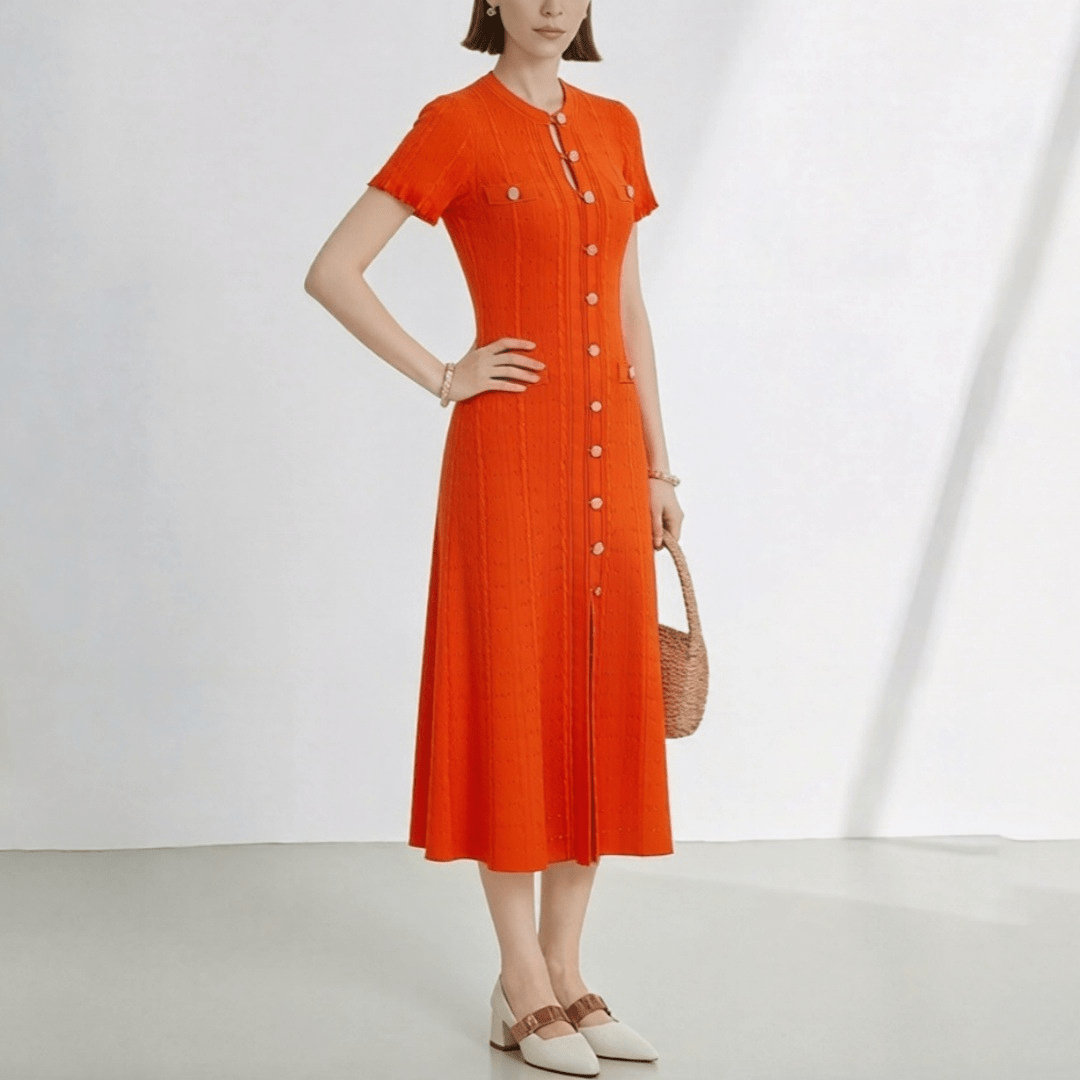 Women's SOERA Hannelore French V-Neck Knitted Slit Dress