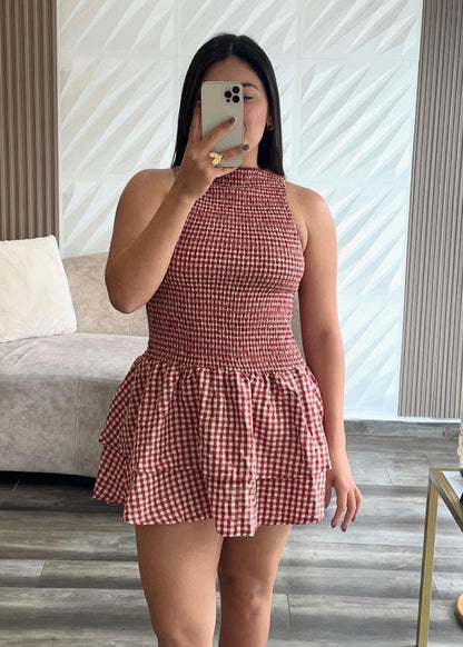 Women's SOERA Hazel Plaid Smocked Mini Dress