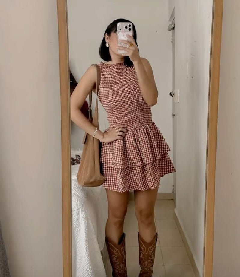 Women's SOERA Hazel Plaid Smocked Mini Dress