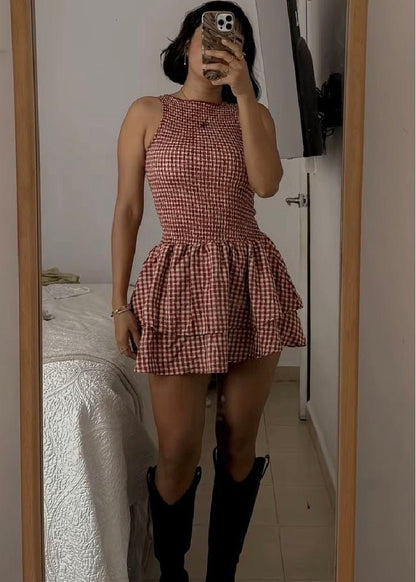 Women's SOERA Hazel Plaid Smocked Mini Dress
