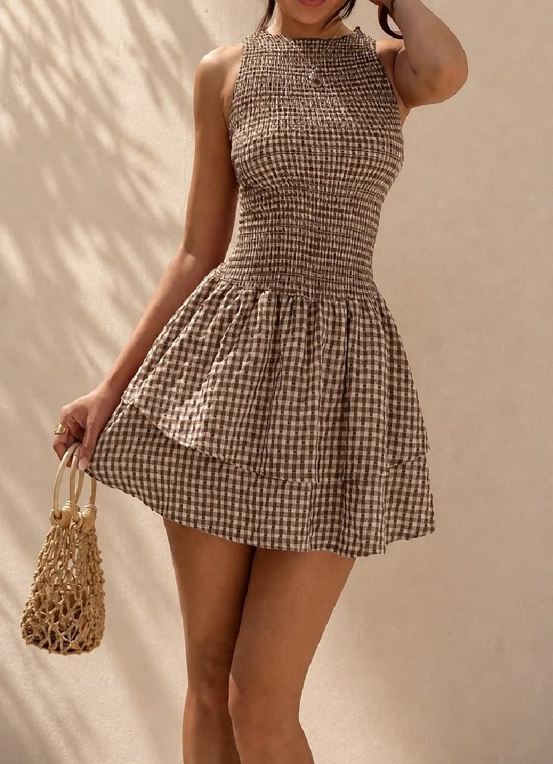Women's SOERA Hazel Plaid Smocked Mini Dress
