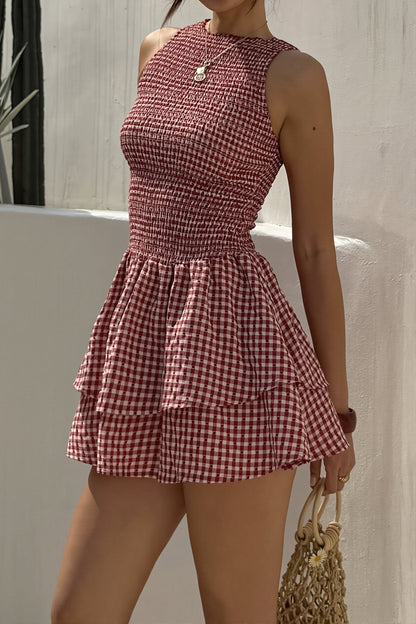 Women's SOERA Hazel Plaid Smocked Mini Dress