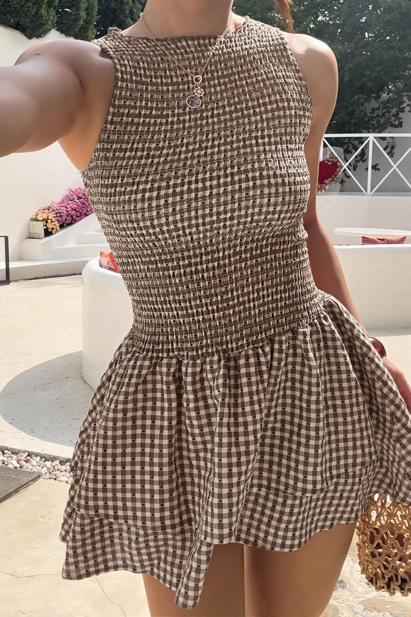 Women's SOERA Hazel Plaid Smocked Mini Dress