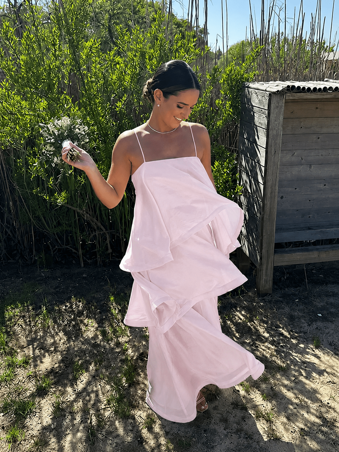 Women's Iris Strapless Backless Ruffled Maxi Dress