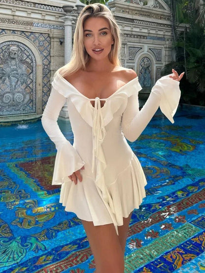 Women's SOERA Iris V-Neck Ruffle Mini Dress
