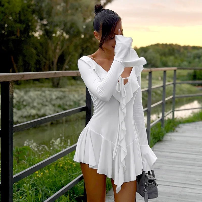 Women's SOERA Iris V-Neck Ruffle Mini Dress