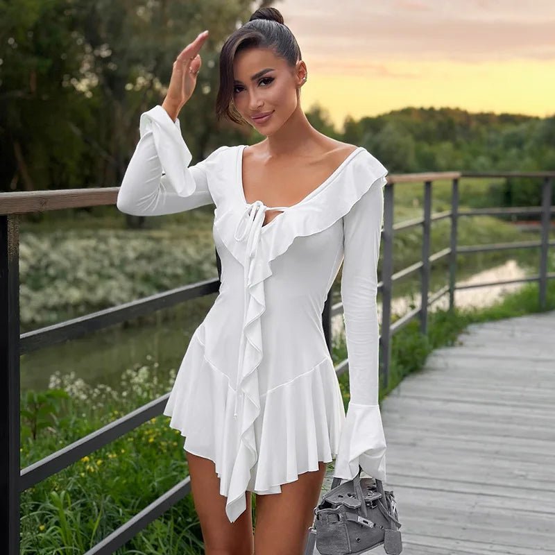 Women's SOERA Iris V-Neck Ruffle Mini Dress