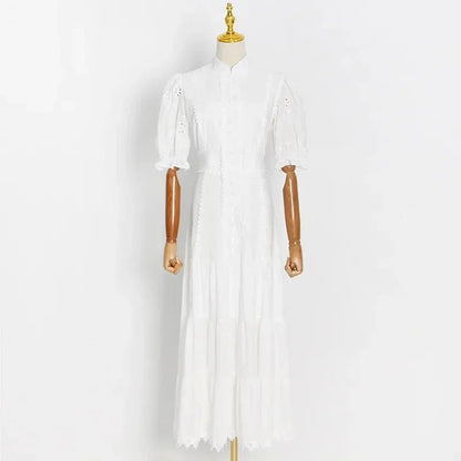 Women's SOERA Isabelle Eyelet Lace Puff Sleeves Midi Dress