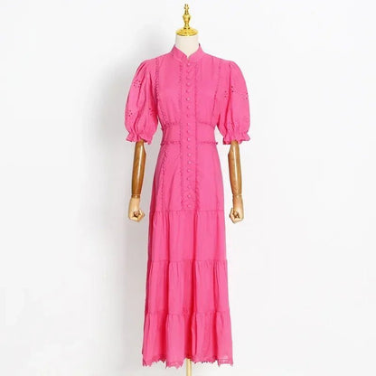 Women's SOERA Isabelle Eyelet Lace Puff Sleeves Midi Dress
