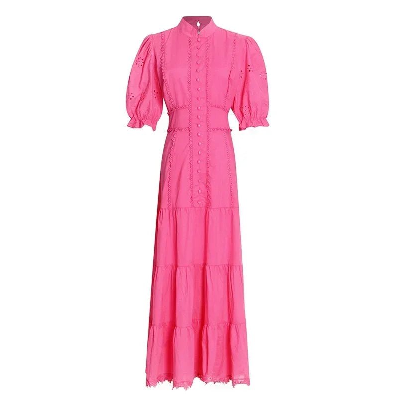 Women's SOERA Isabelle Eyelet Lace Puff Sleeves Midi Dress