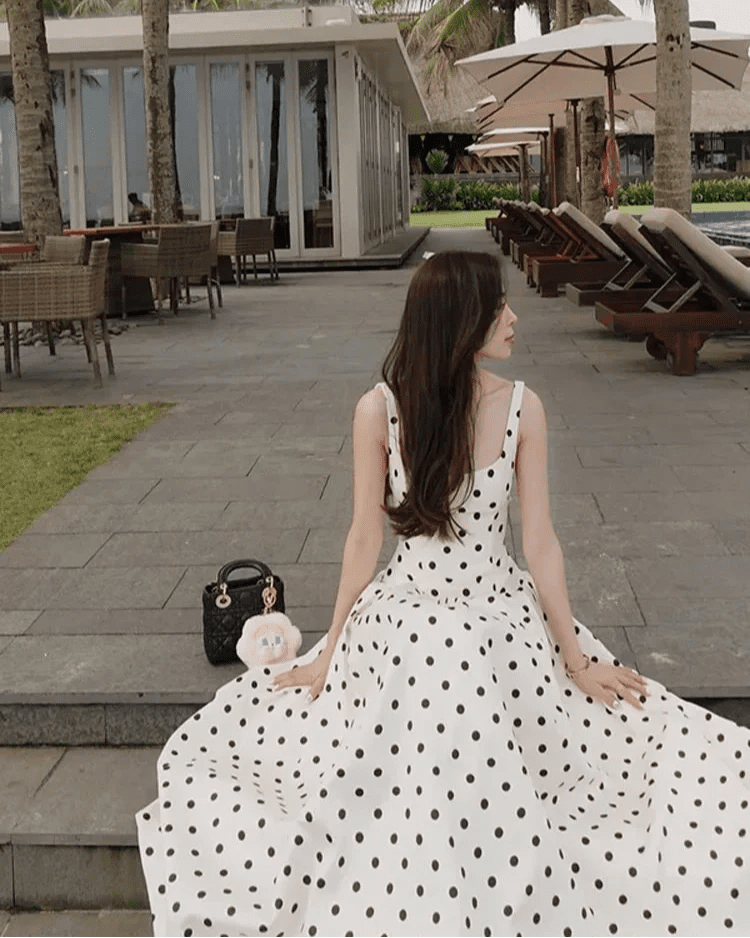 Women's Jasmine Polka Dot Midi Dress
