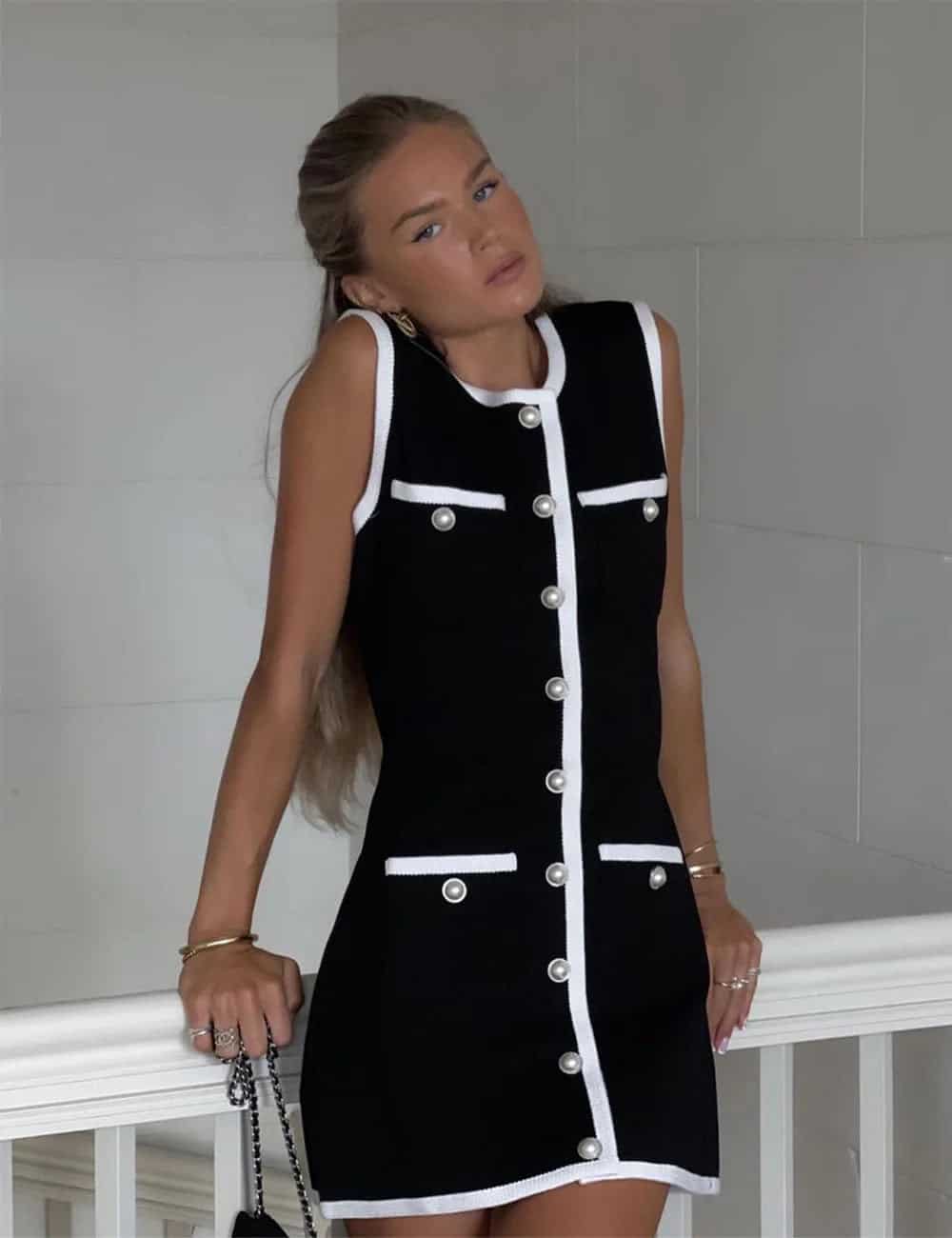 Latriz Tricot Sleeveless Mini Dress