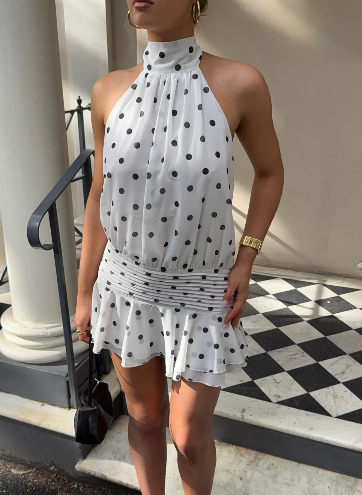 Women's SOERA Lianna Polka Dot Halterneck Mini Dress