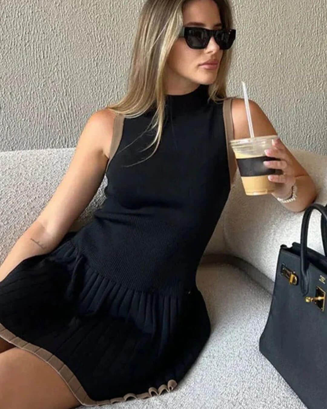 Women's SOERA Margot Drop-Waist Contrast Knit Dress