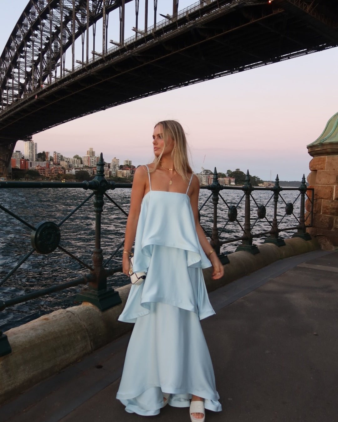 Women's SOERA Margot Tiered Ruffle Satin Maxi Dress