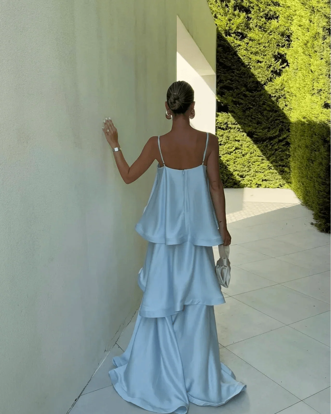 Women's SOERA Margot Tiered Ruffle Satin Maxi Dress
