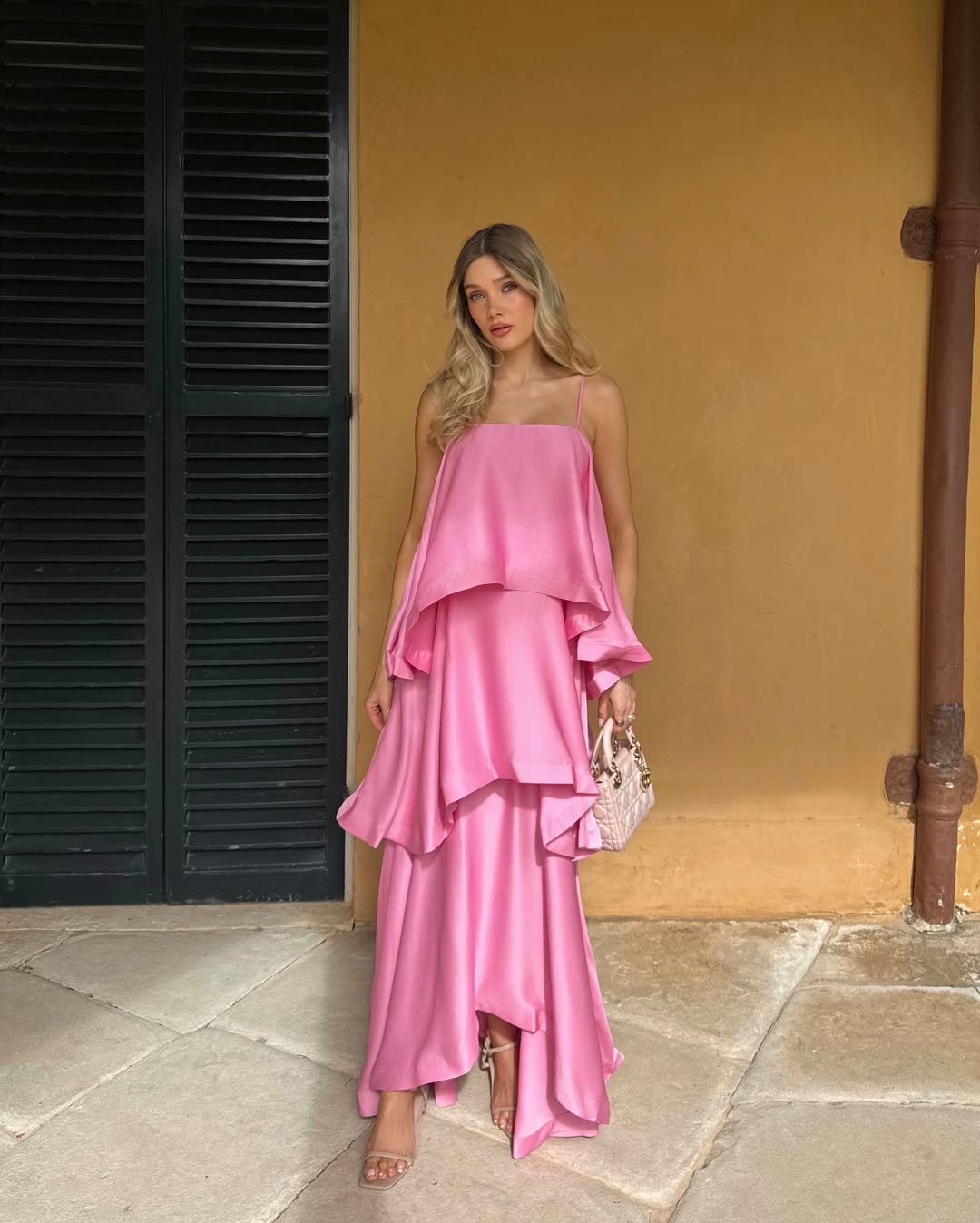 Women's SOERA Margot Tiered Ruffle Satin Maxi Dress