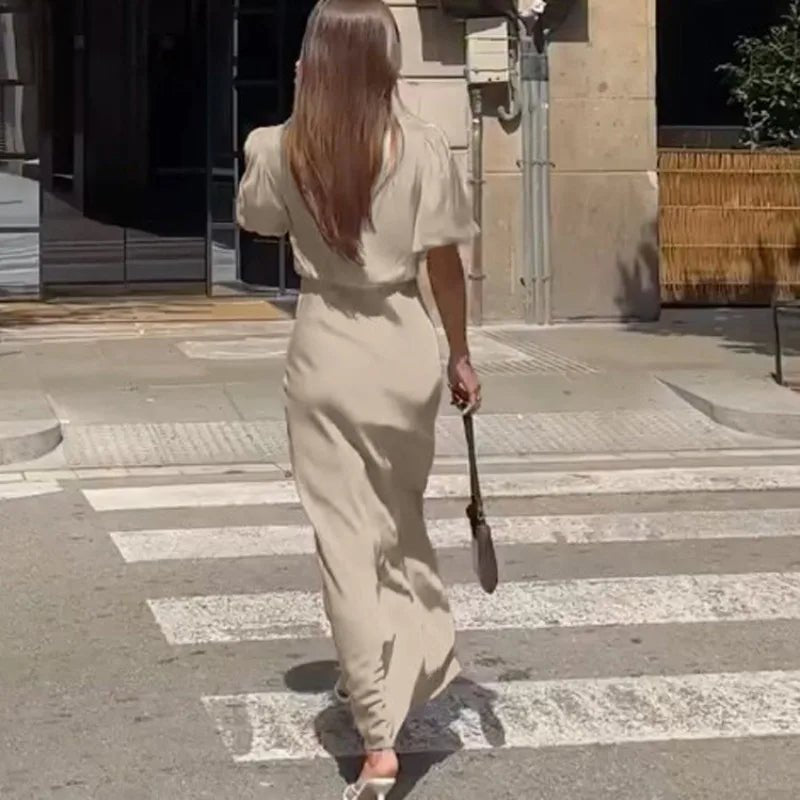 Women's SOERA Micaela Puff Sleeve Lace-Up Maxi Dress