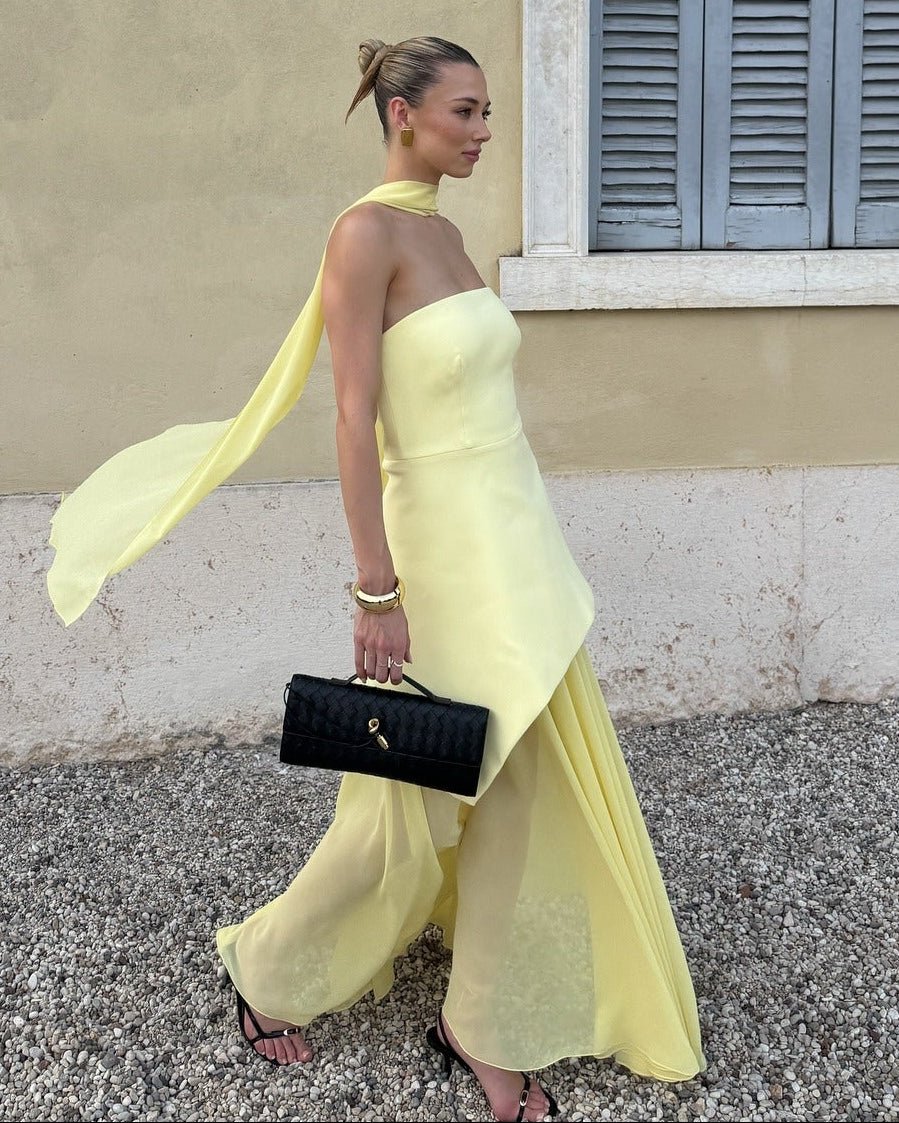 Women's Ophelia Asymmetric Sheer Maxi Dress