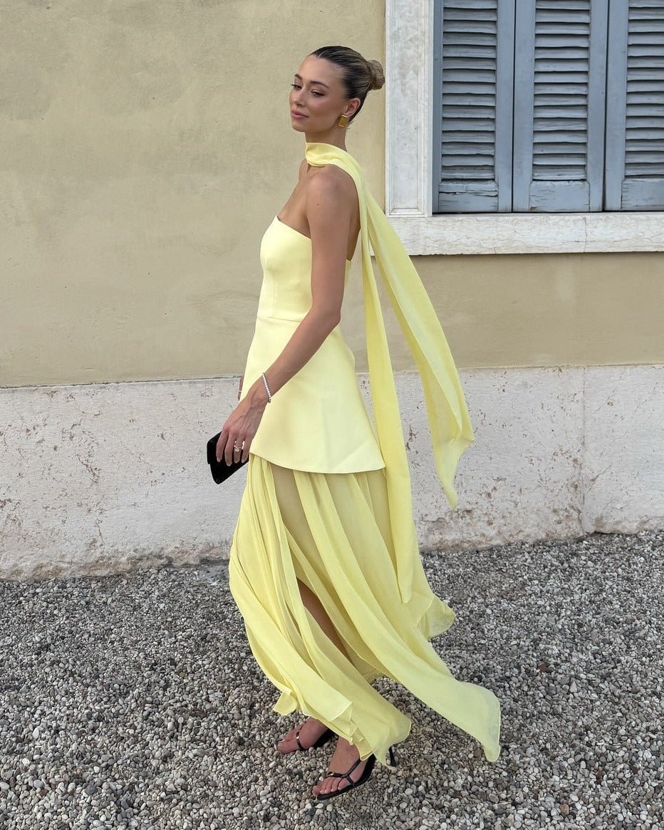 Women's Ophelia Asymmetric Sheer Maxi Dress