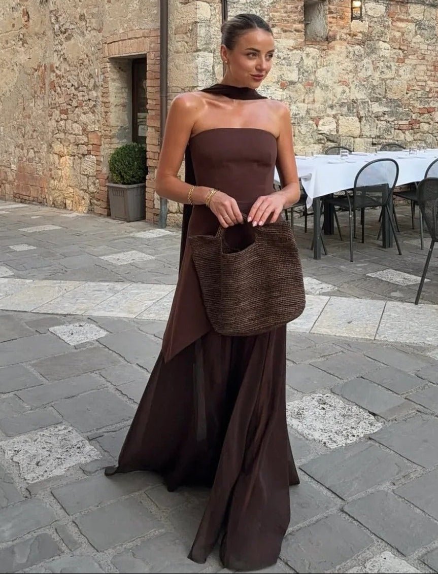 Women's Ophelia Asymmetric Sheer Maxi Dress