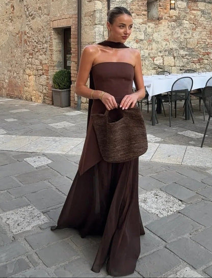 Women's Ophelia Asymmetric Sheer Maxi Dress