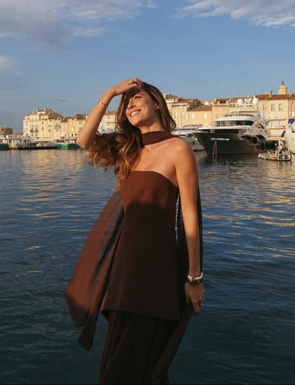 Women's Ophelia Asymmetric Sheer Maxi Dress