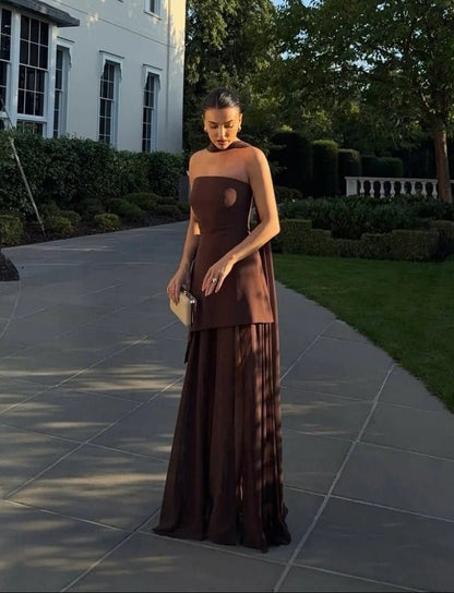 Women's Ophelia Asymmetric Sheer Maxi Dress