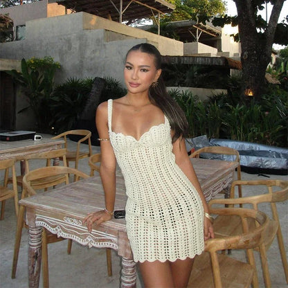 Women's Rosie Hollow Out Knitted Mini Dress