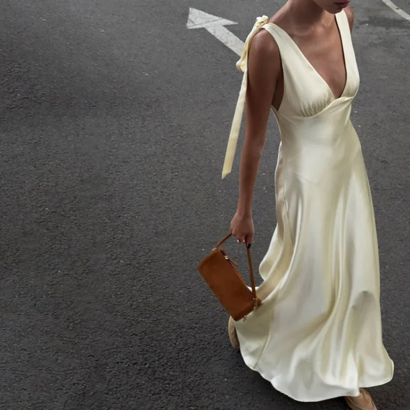 Women's SOERA Selene Satin Tie Strap Maxi Dress