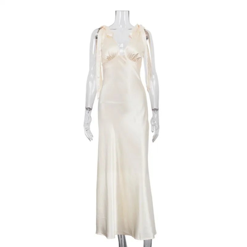 Women's SOERA Selene Satin Tie Strap Maxi Dress