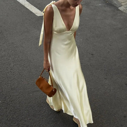 Women's SOERA Selene Satin Tie Strap Maxi Dress