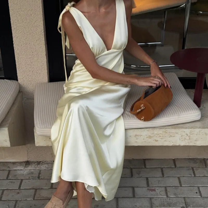 Women's SOERA Selene Satin Tie Strap Maxi Dress