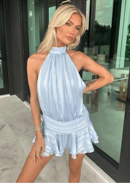 Women's SOERA Serena Striped Halter Open Back Mini Dress